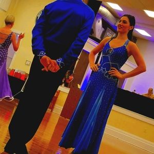 Blue Smooth Ballroom Dance Dress